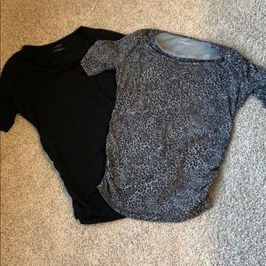 Two motherhood maternity shirts. Size large